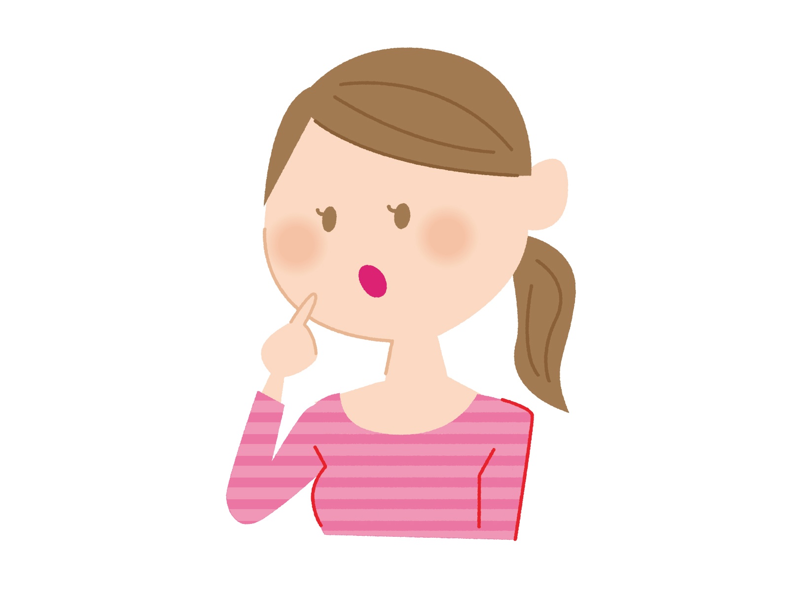 ピンクストライプ疑問女性