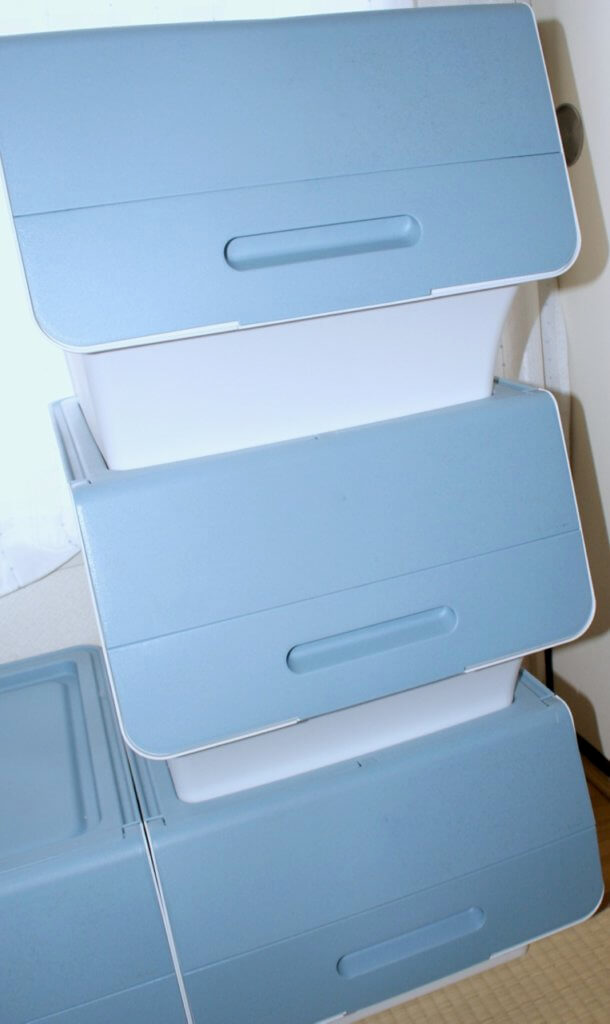 青フロックボックス積み重ね