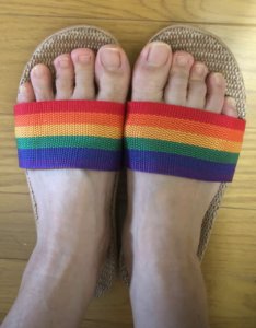 サンダルスリッパ履いた所