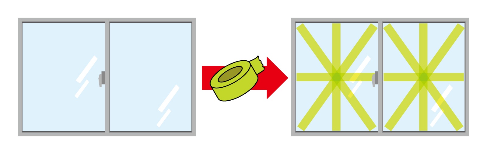 養生テープを貼る図