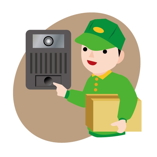 作業員とインターホン