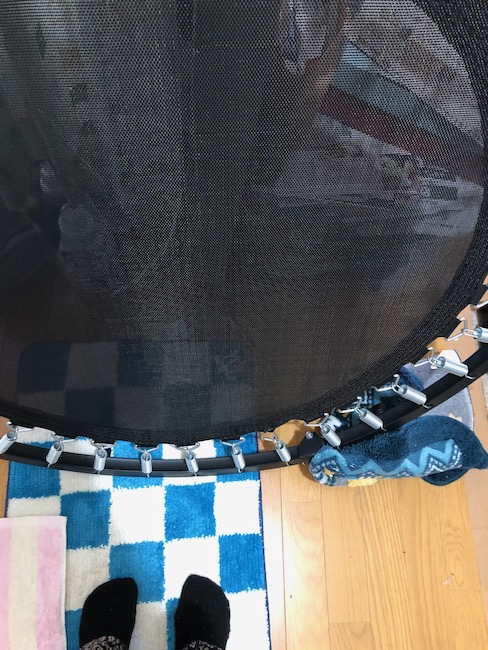 トランポリンマット噛む