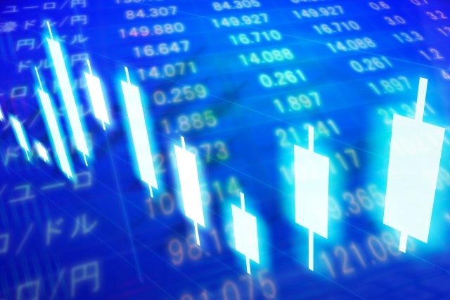 株価ローソク足ブルー