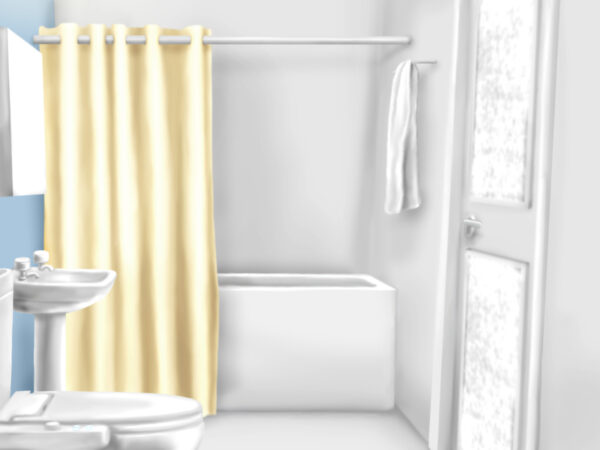 横から見たユニットバス風景