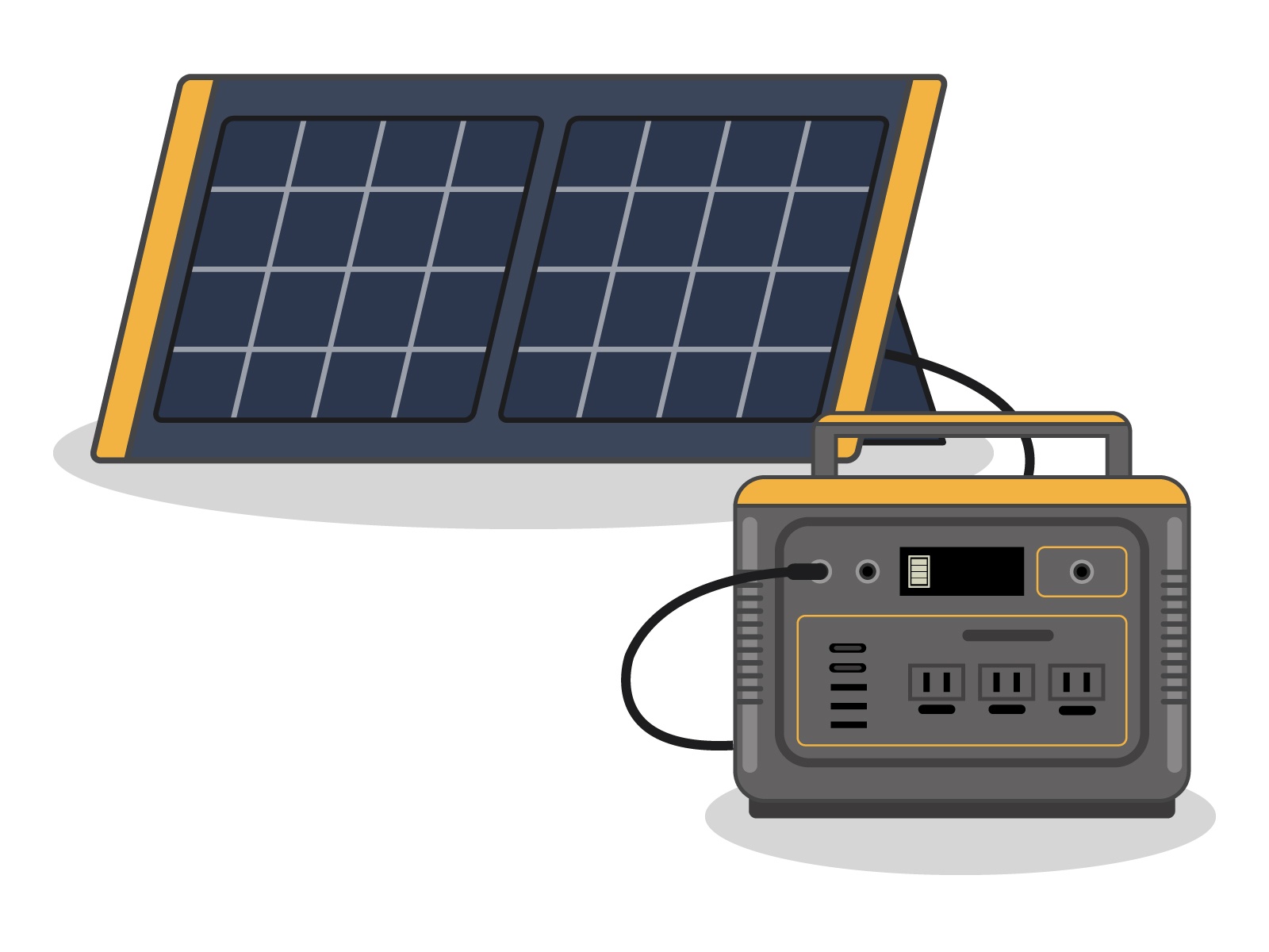 ソーラーパネルとポータブル電源セット